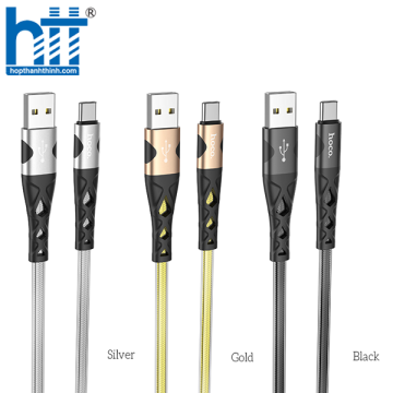 CÁP SẠC U105 Treasure jelly braided charging data cable for Type-C 1M 3A (Bạc)