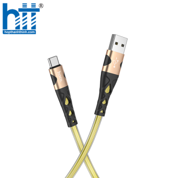 CÁP SẠC U105 Treasure jelly braided charging data cable for Type-C 1M 3A (Vàng)
