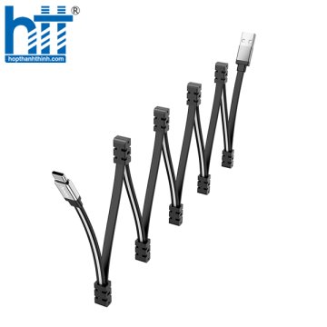 Cáp Sạc U103 Magneetic absonrption charging data cable for Type-C 1M, 3A (Đen)