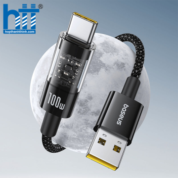 Cáp Sạc Nhanh Baseus Gem Fast-Charging Data Cable USB to Type-C 100W Đen 1M