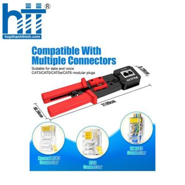 Kìm bấm mạng RJ45, RJ11, RJ12 Cat3 Cat5 Cat6, xuyên thấu PL-688