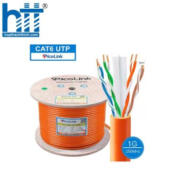 Dây mạng, cáp mạng Cat6E UTP PicoLink P/N: PL-UTP305-6E OR ( 8 sợi đồng 100%)