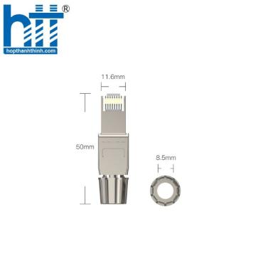 Hạt mạng CAT6A không dùng TOOL chuẩn công nghiệp, chống nhiễu Shielded, có chụp PICOLINK 