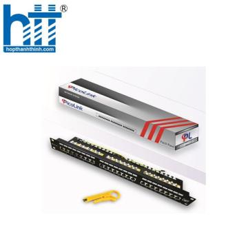 Patch Panel 24 Port CAT7 PicoLink chống nhiễu lắp tủ full phụ kiện + kèm nhân