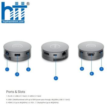 Bộ Chuyển Đổi Dell USB-C Mobile Adapter 7-In-1 (DA310)