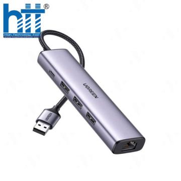 Hub chuyển đổi 5 in 1 USB Type-A ra Lan 1000Mbps Kèm HUB 3 Cổng USB 3.0 Ugreen 60554