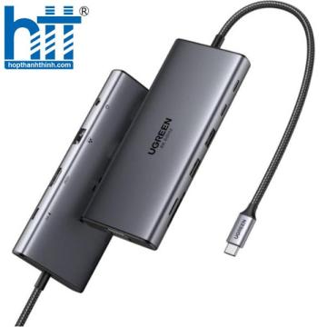 Hub USB Type-C 11 trong 1 HDMI 4K@60Hz, VGA 1080p, USB-C, USB-A, RJ45, SD/TF, 3.5mm Ugreen 45520