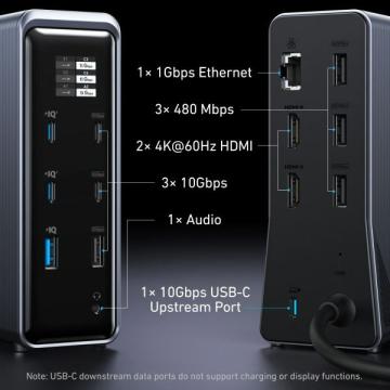 Đế sạc Anker Prime 14 in 1 màn hình đổi 160W A83B6